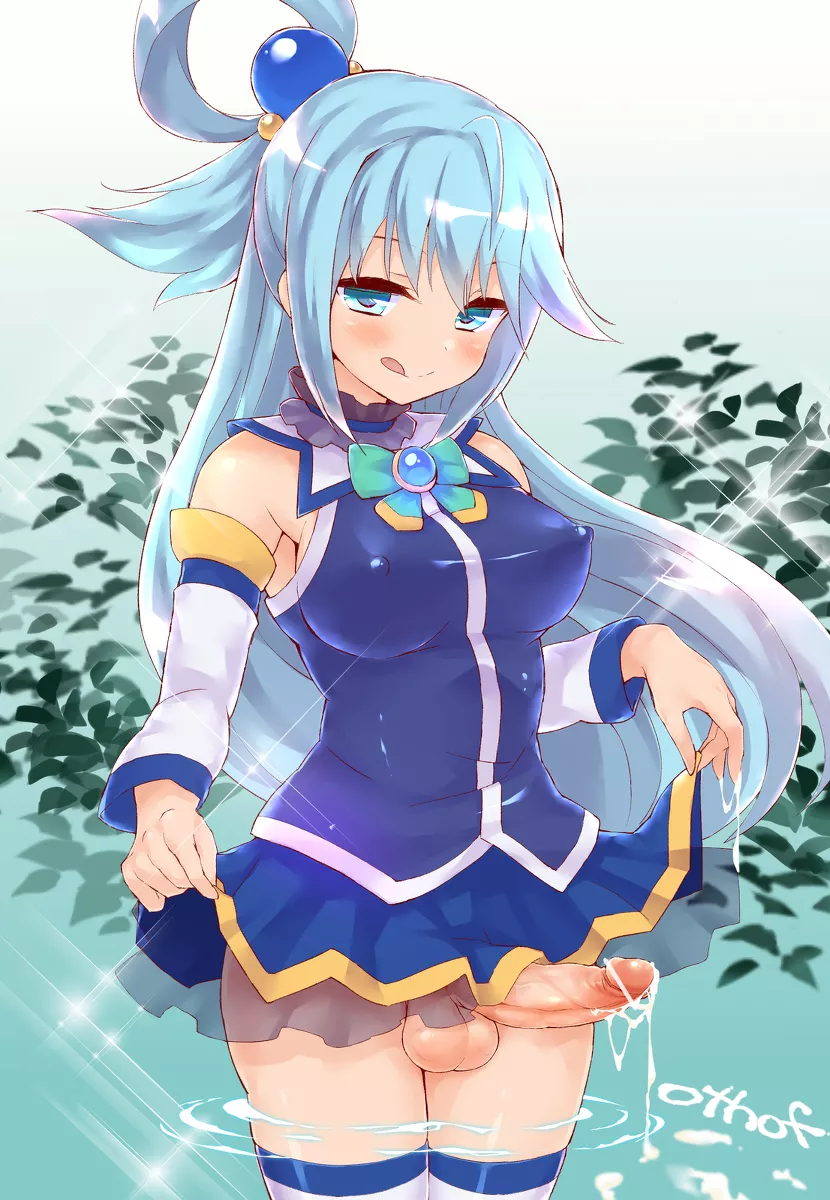 Aqua Lifting Up Her Dress (Otohf ) [Konosuba] posted by sequence_string