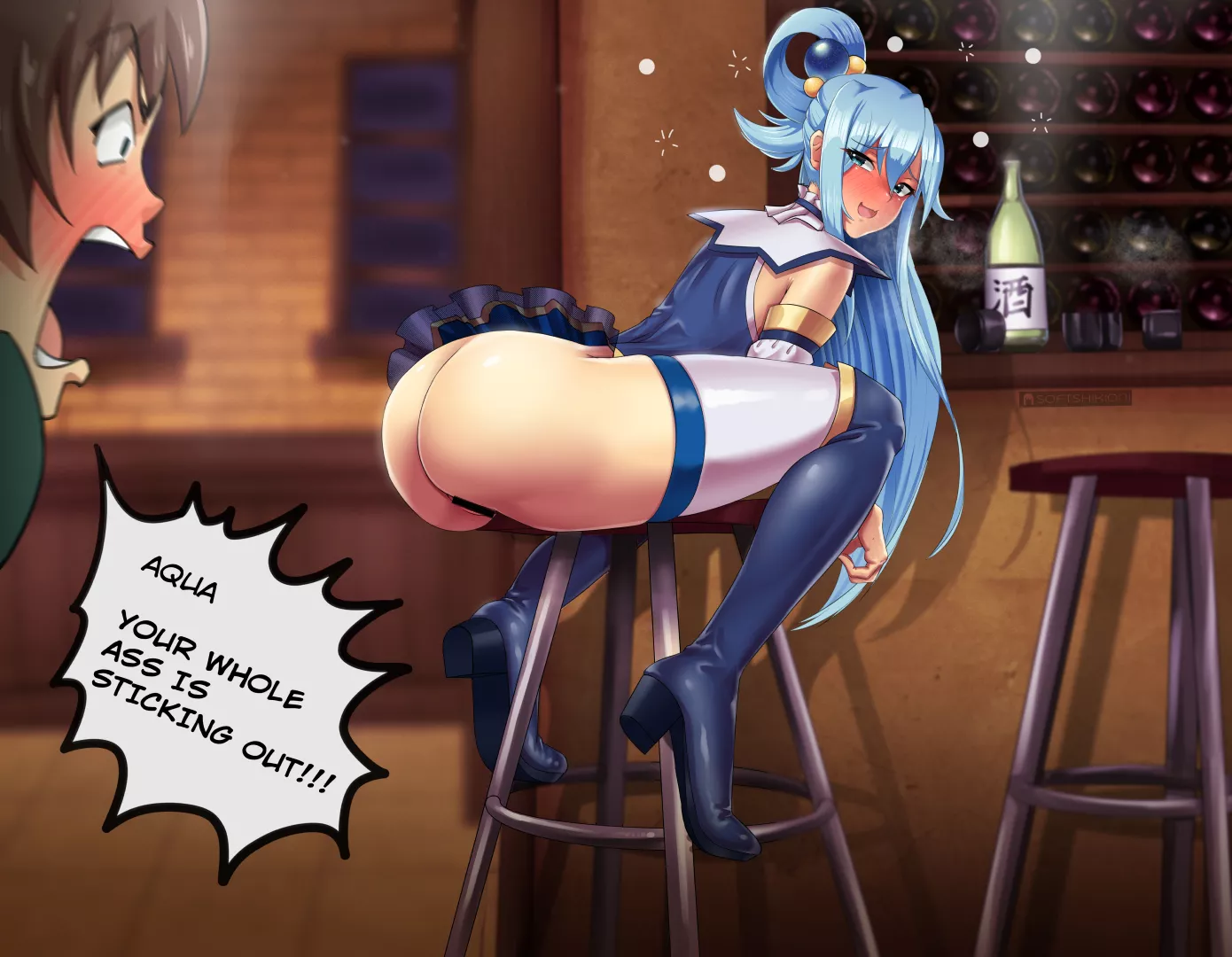 Aqua public indecency (SoftShikiOni) posted by A_Manatee