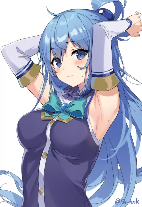 Aqua Tying her hair by Ok_Life1523