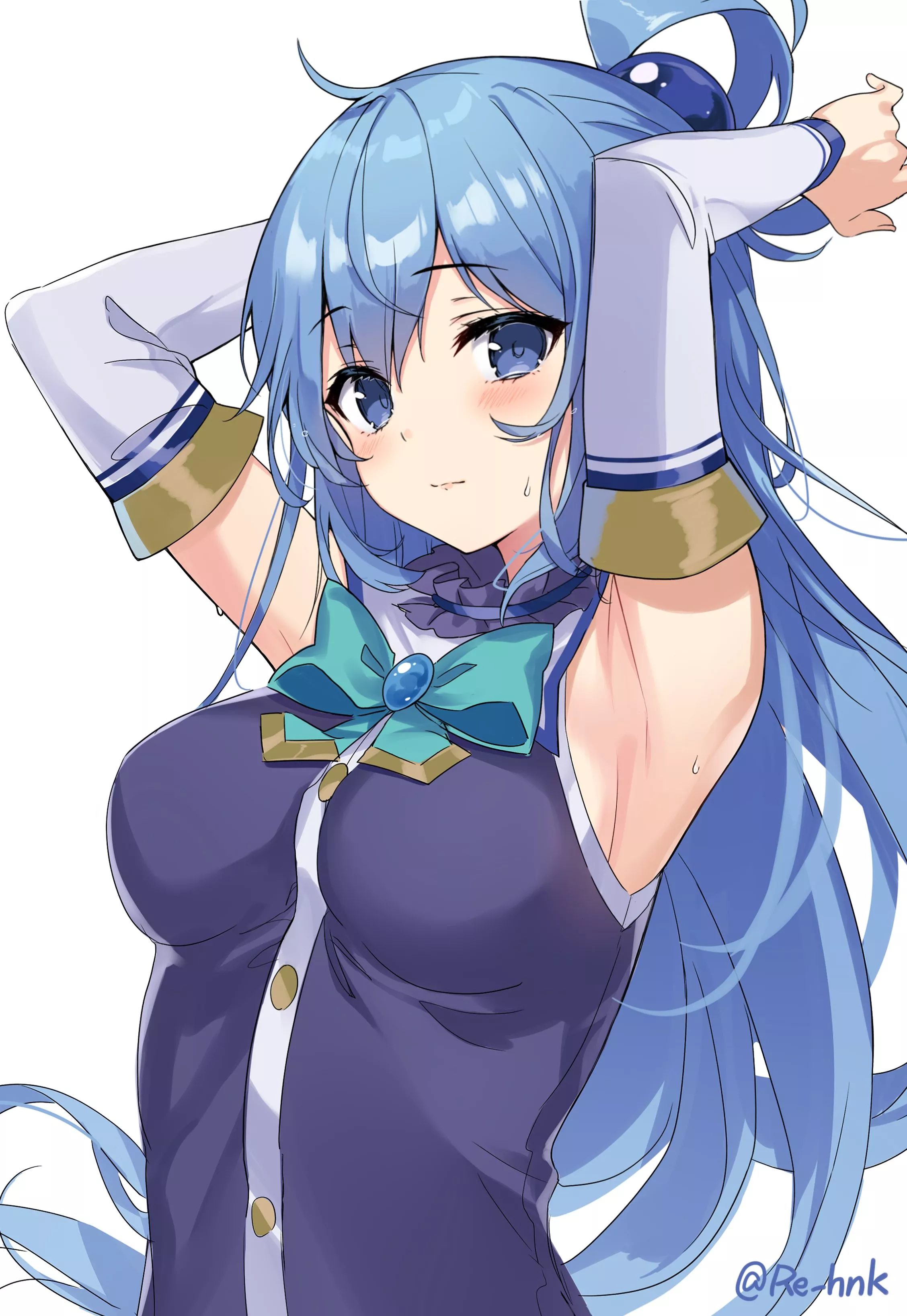 Aqua Tying her hair posted by Ok_Life1523