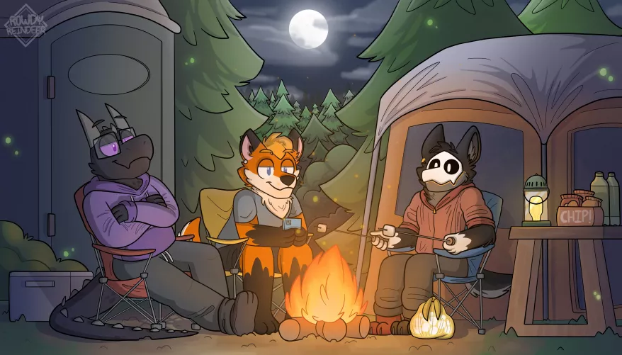 Around the fire 🏕 (art by me) by MaddyReindeer