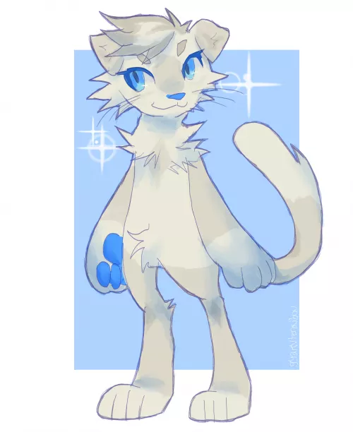 Art i made for a friend! Scottish fold kitty!! My comms are open >: ) by GyakutenKibou