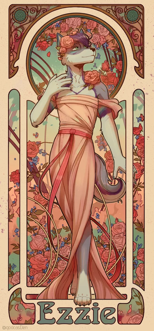 Art Nouveau wusky :D (commission by me @goocasden) by goocasDen