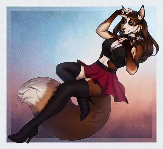 Art Trade piece for RainbowFoxyArt (@saphgriffin on Twitter) by SaphGriffin