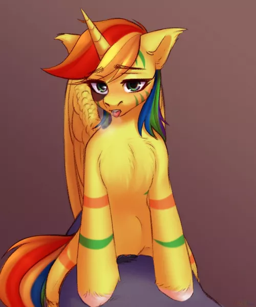 (Artist is Nika-Rain) Horny Alicorn lewdly enjoying herself. by LoverofClop