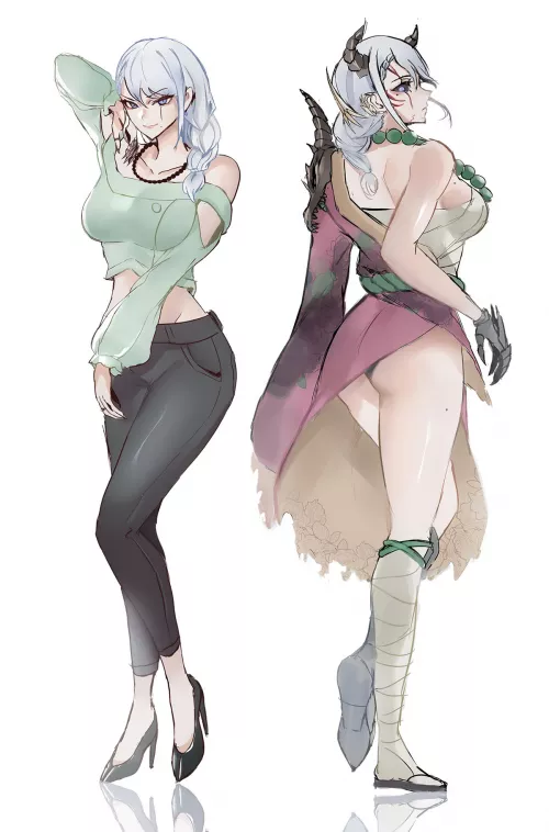 Artist's OC, Ishina: Half-human, half-demon mommy by ChristianBonifacio1