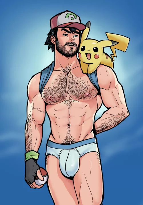 Ash got some muscles now… by CodyFordArt