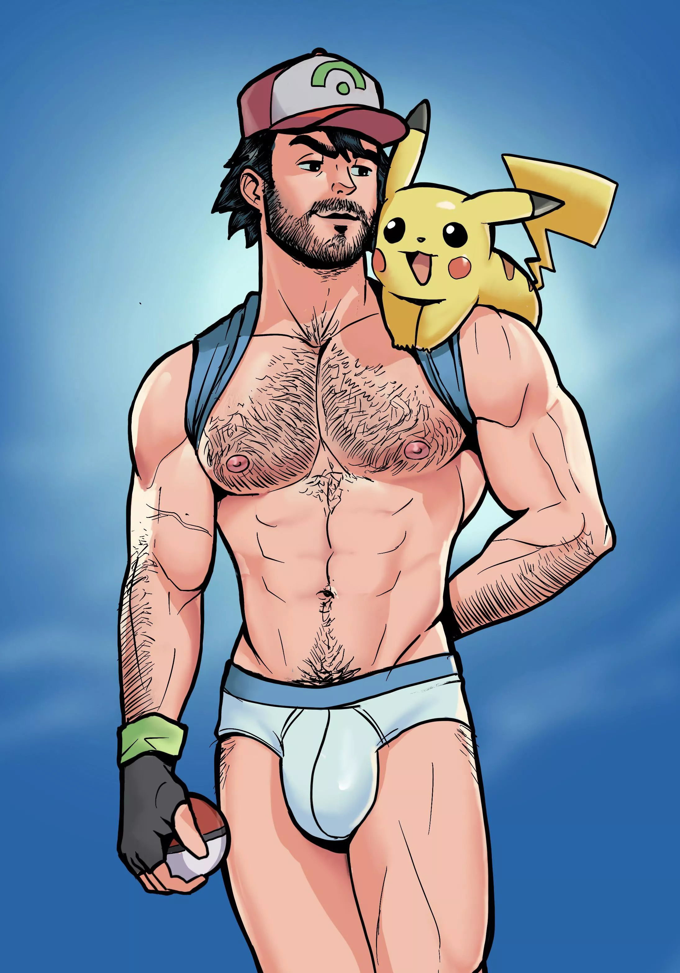 Ash has gotten older and started working out… posted by CodyFordArt