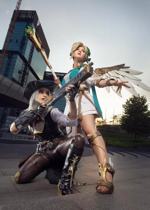 Ashe & Mercy (Overwatch) by MikomiHokina and ShappiWorkshop by gabanviii