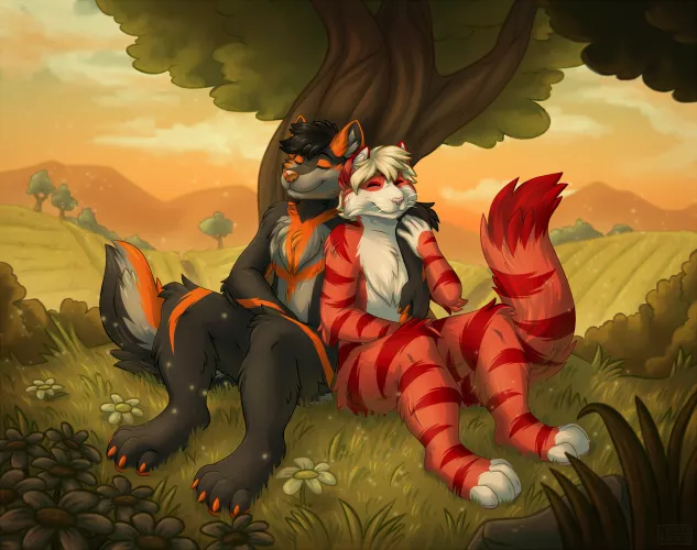 Asleep under a tree (@AzsharaKletete) by TheRedNLer