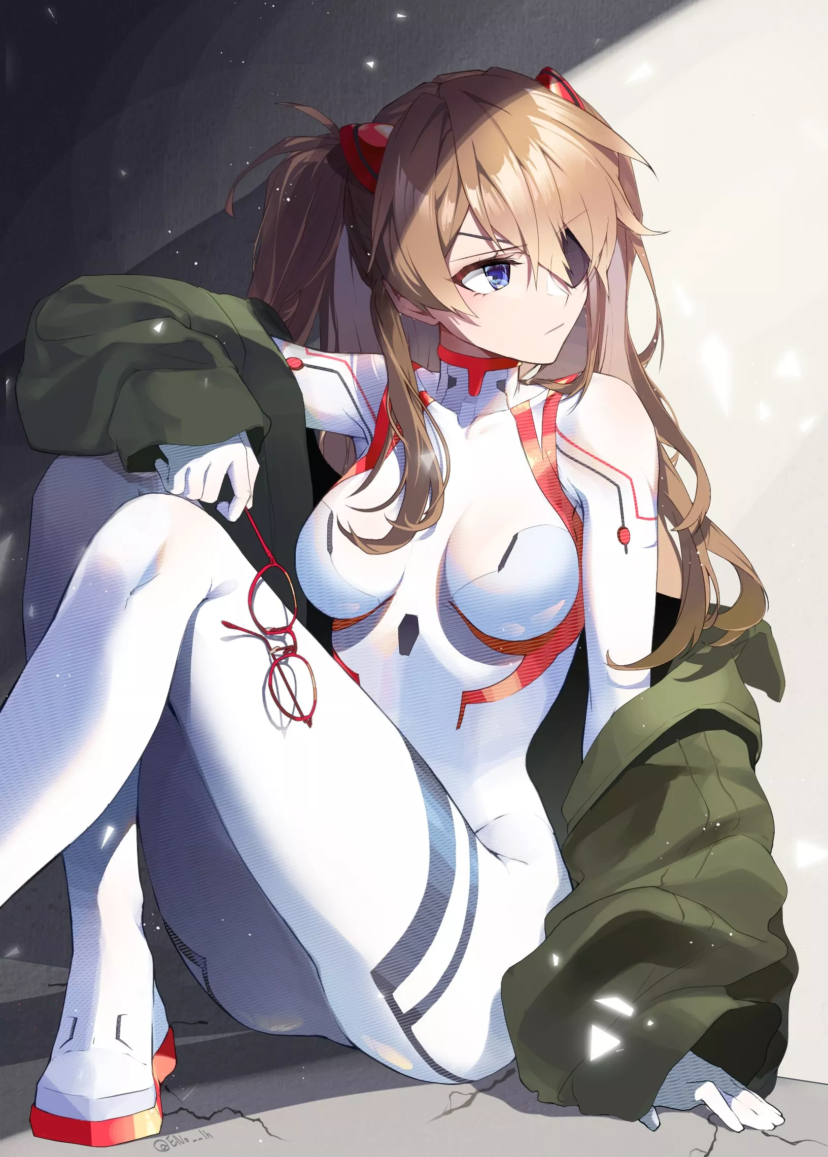 Asuka White Plugsuit Rest (ENo) [Evangelion] posted by sequence_string