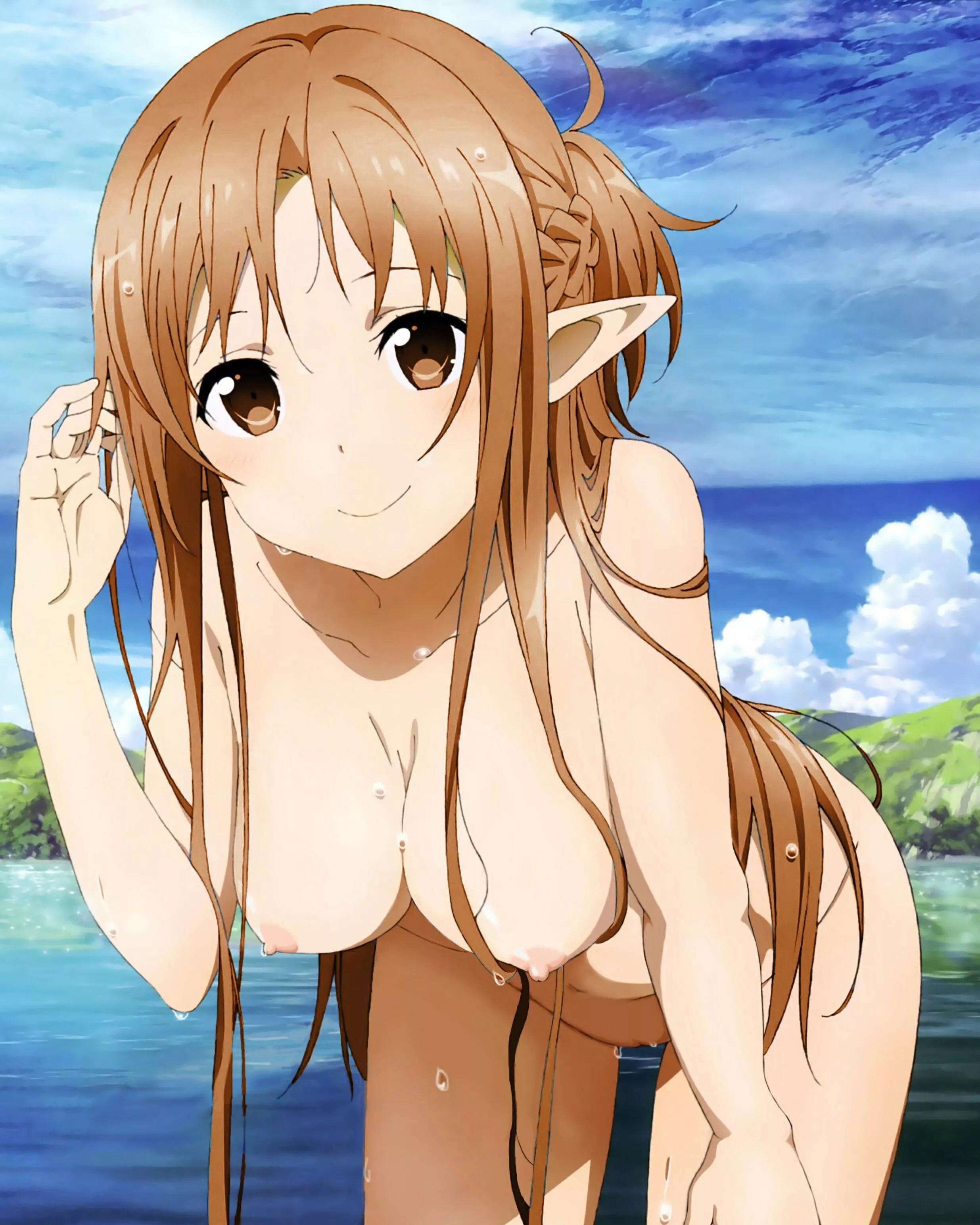 Asuna going for a swim naked posted by kinkykat977