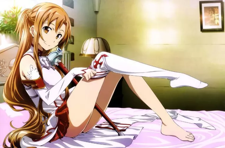 Asuna Yuuki getting dressed by fireboy769