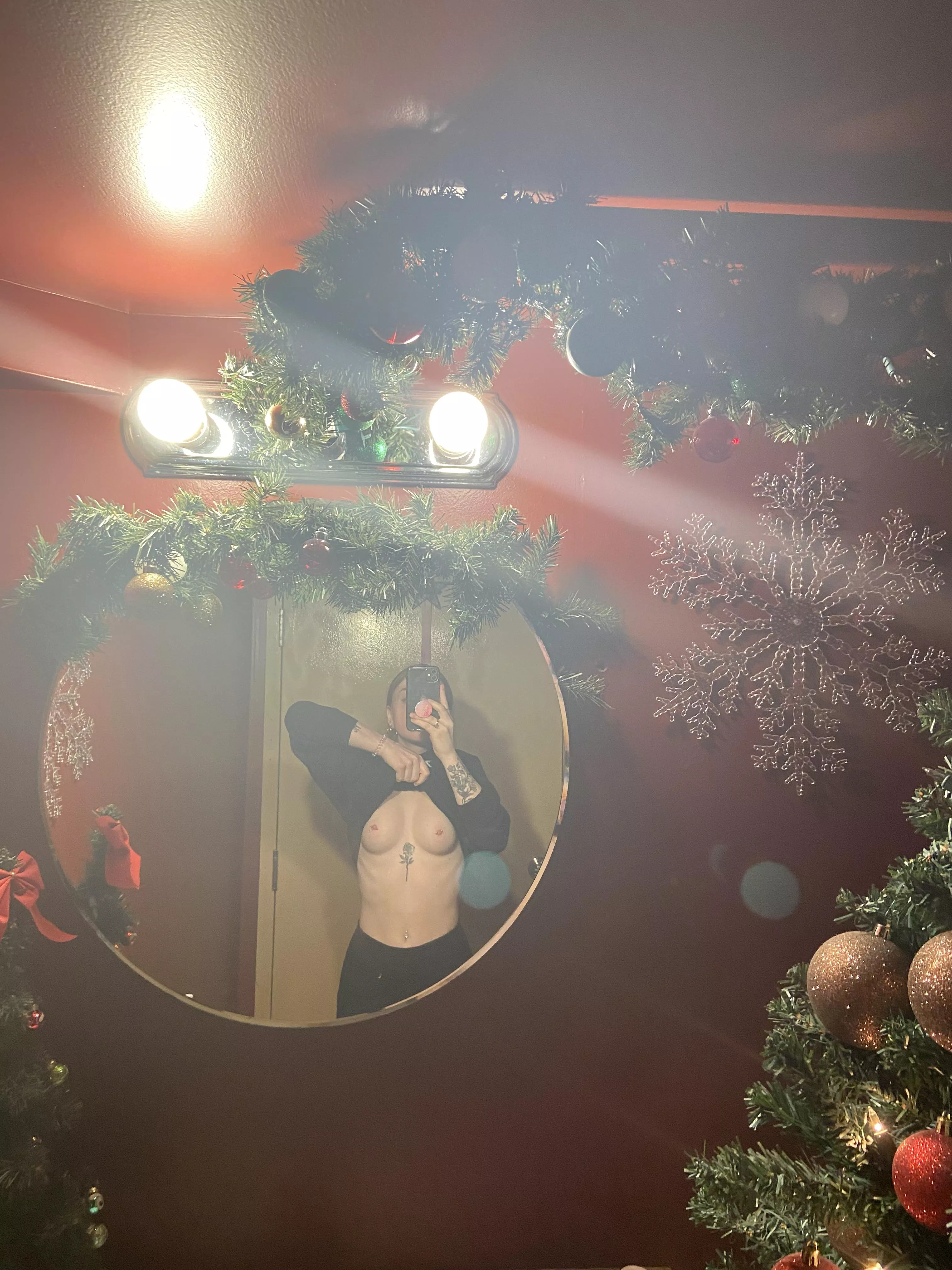 at work in our christmas themed bathroom 🙈 posted by aisleypaisleyof