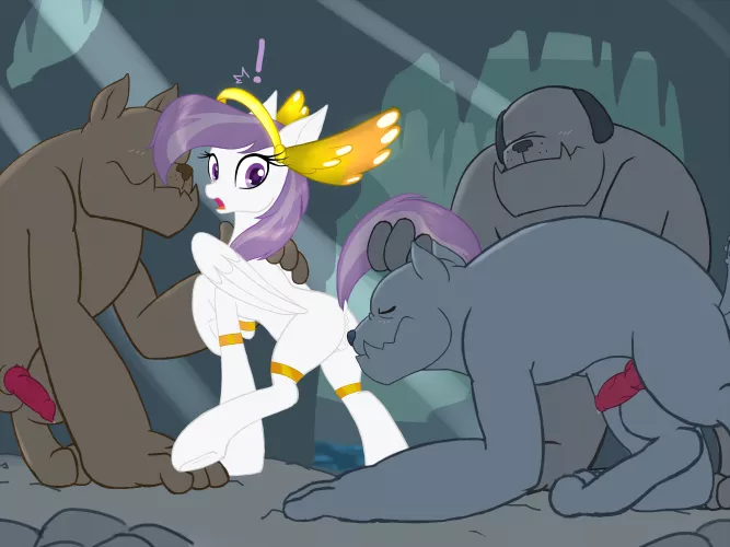 Athena has a run in with a few Diamond Dogs (lemon) by Vauria