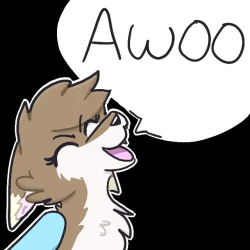 Awoo!! - an emote I did today by Snowwingedwolf