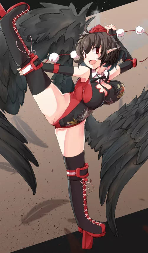 Aya Shameimaru Wrestler Leg Lift (Jyaoh0731) [Touhou] by sequence_string