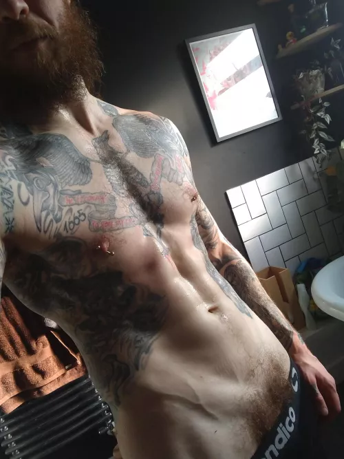 Back from a run, who's joining me in the shower? by J-Cea