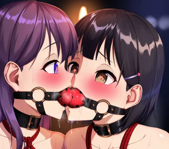 Ball Gags may be able to stop them from speaking. But it can't stop them from kissing by AwesomeNiss21