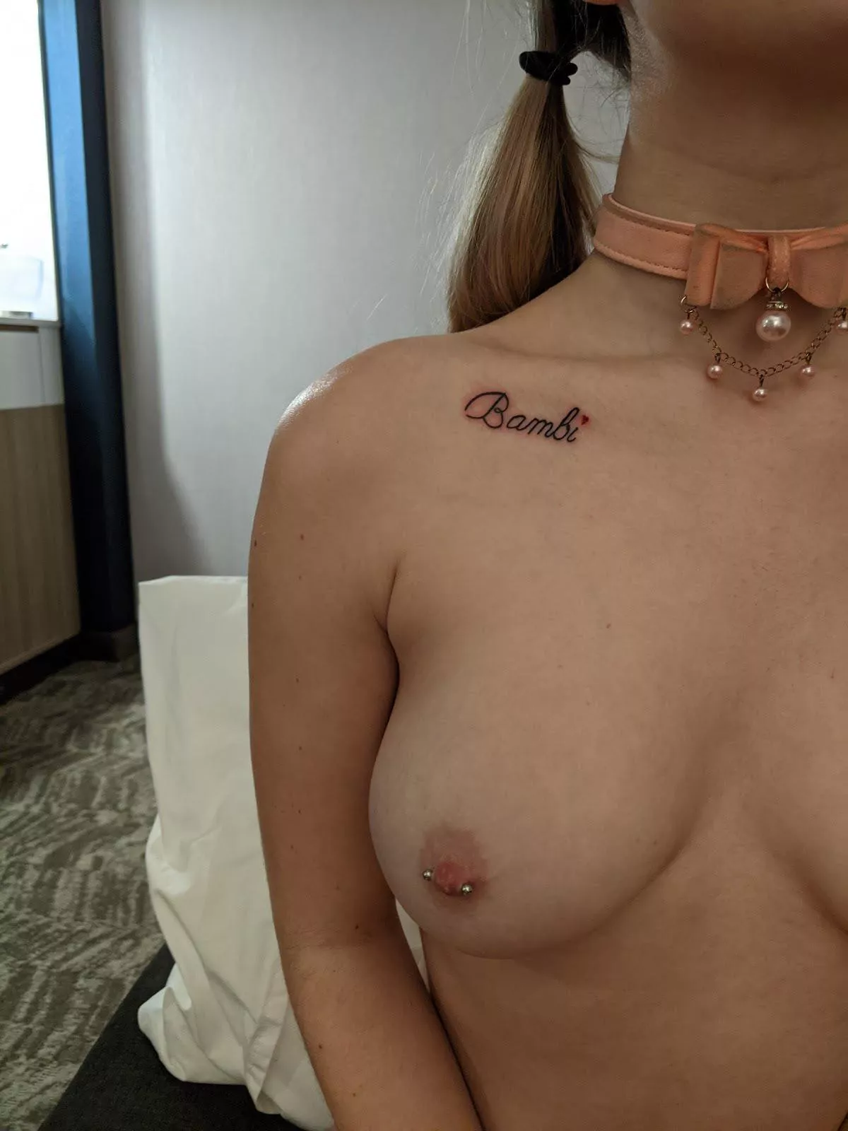 Bambi glt a tattoo... she is just so proud to be a slutty little fuck doll with such a pretty name.. just a fun little reminder that she was built to serve posted by talkmidwife