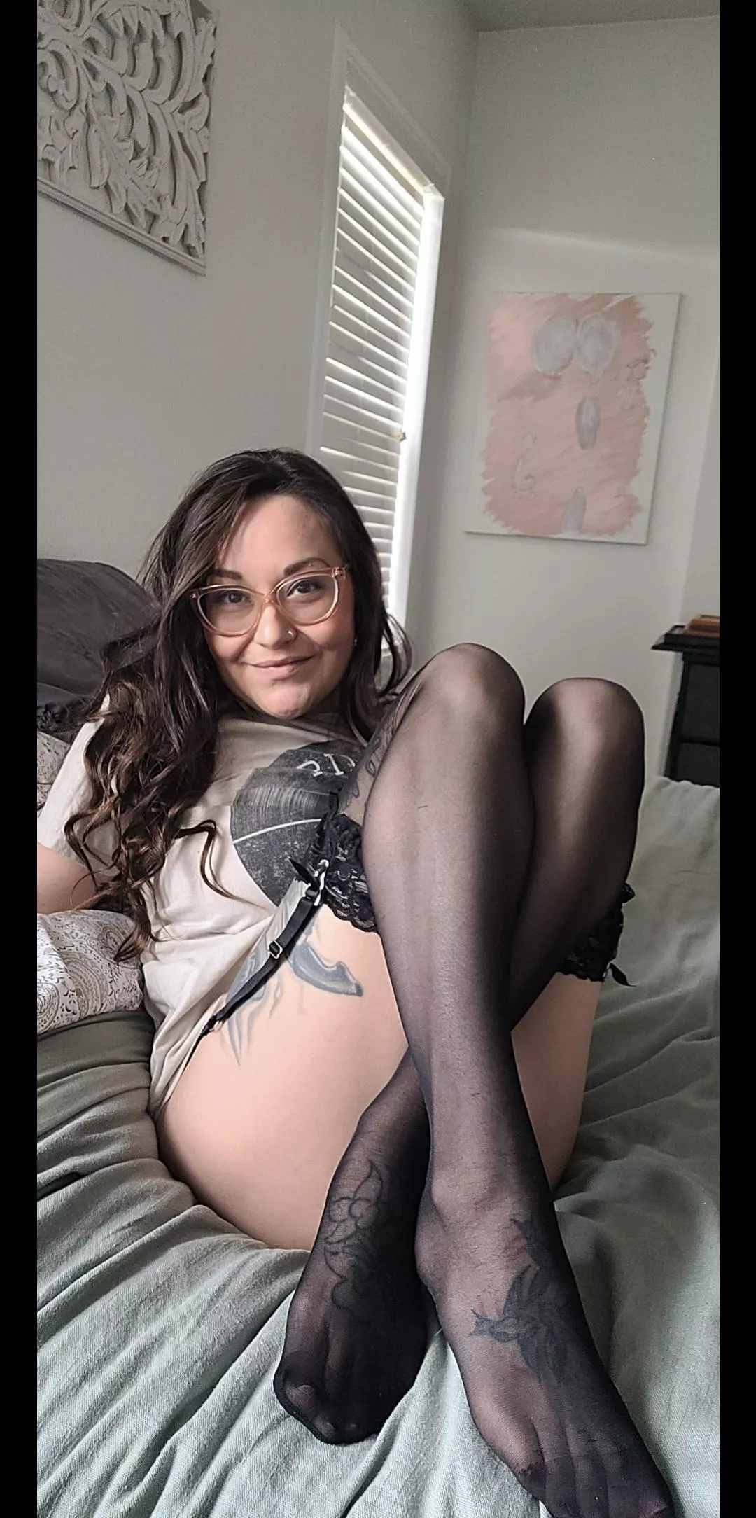 band tees and thigh highs posted by MissJuliaXX