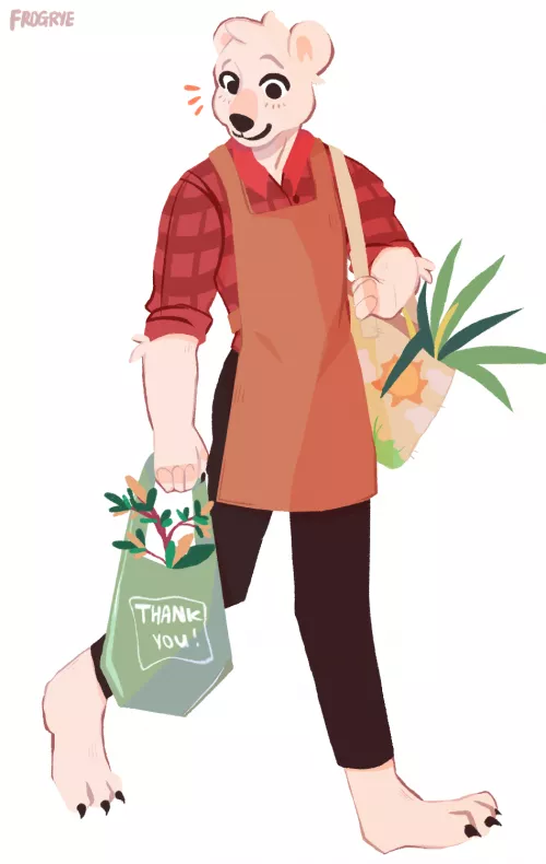 Barnaby Shopping At The Farmer's Market - Art by @frogrye for me by IAmBarnabyBear