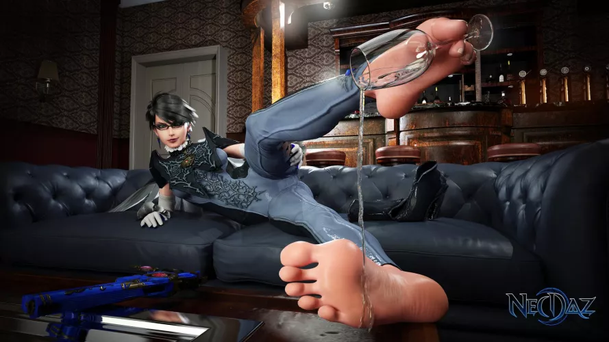 Bayonetta Skillfully Pouring a Drink (NecDaz) [Bayonetta] by Lachryma_ud