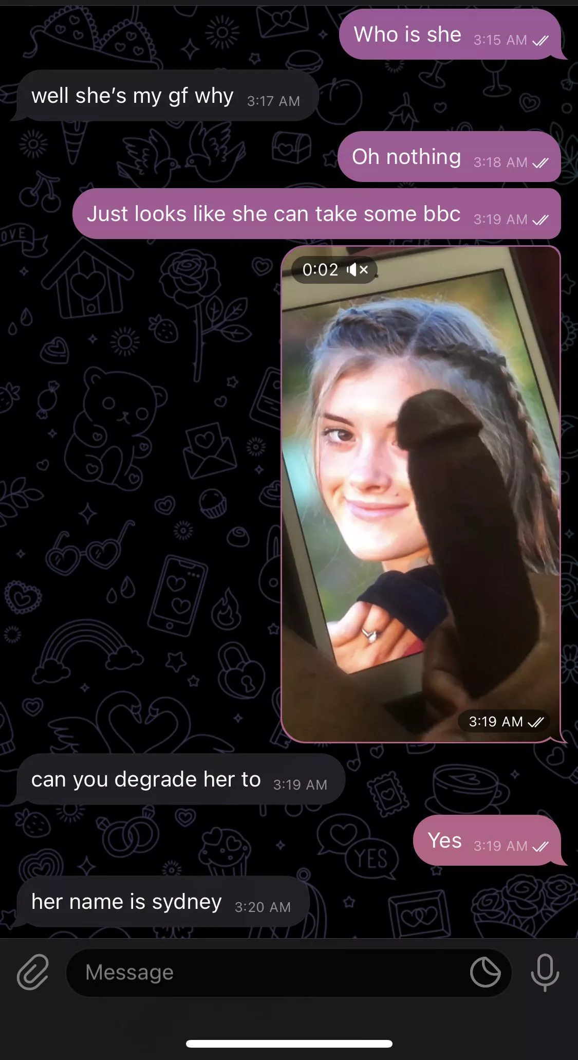 BBC degrading and cumming on your gfs. Telegram only. Mpluz. posted by Kikmefortributes