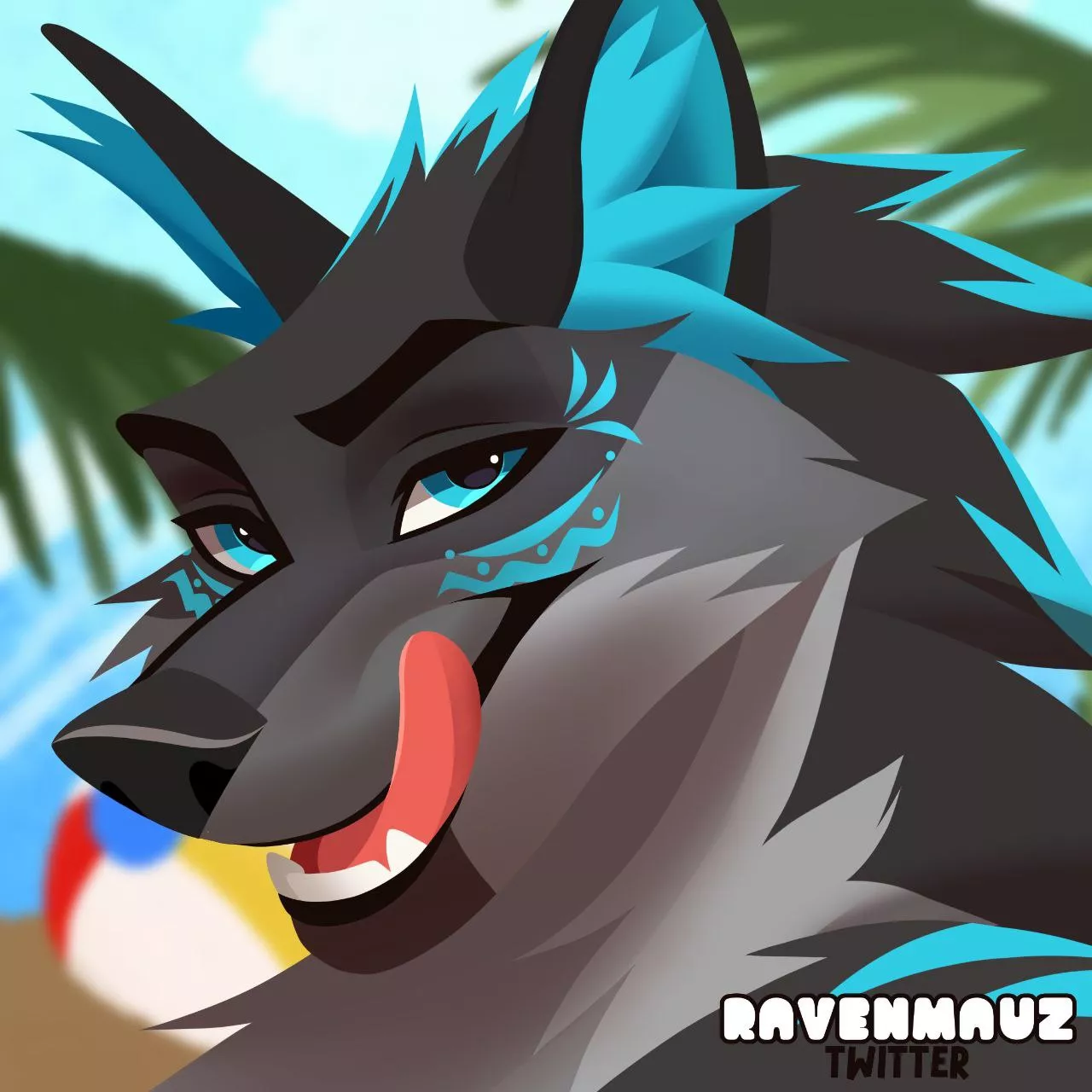 Beach wolf (Ravenmauz) posted by FurfagMatt
