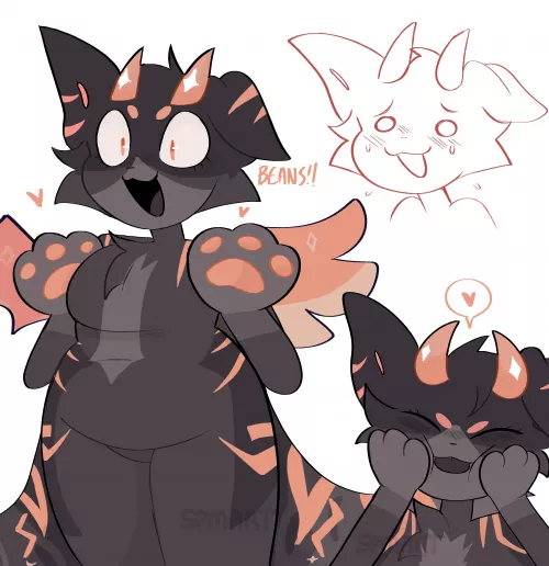 BEANS!! (gift by me, spritecolamonster on Instagram) by spritecolamonster