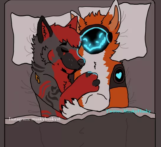 Bed cuddles ^w^ (art by me) smth I made for my love by tomthegreat246