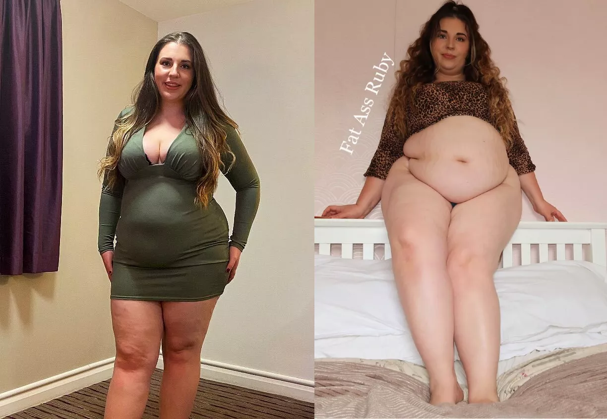 Before After - beautiful feedee Fat Ass Ruby posted by Homeandtea