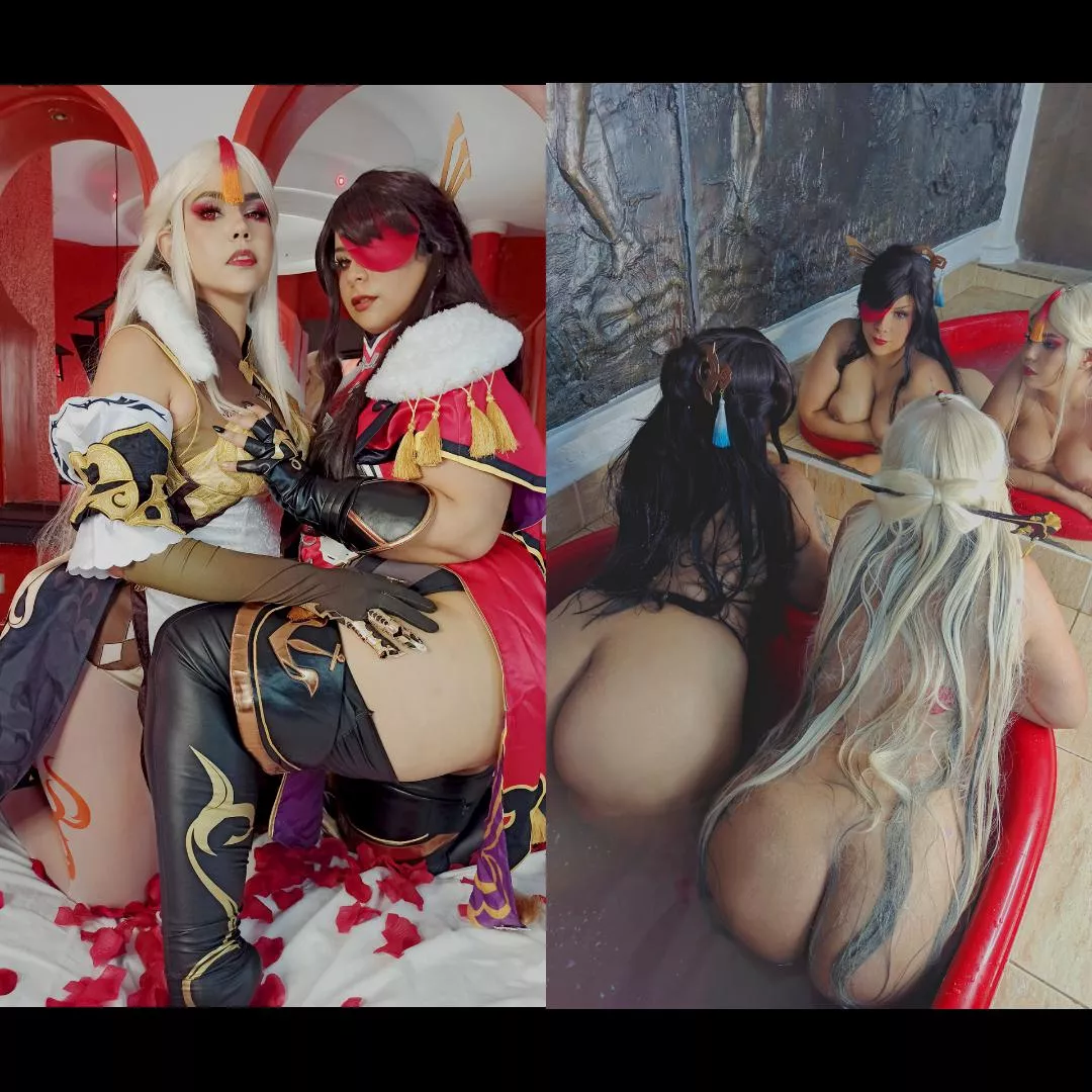 Beidou and Ninnguang (Kimikosplayx and Mariigabiicosplay) [Genshin impact] posted by kimikosplayx