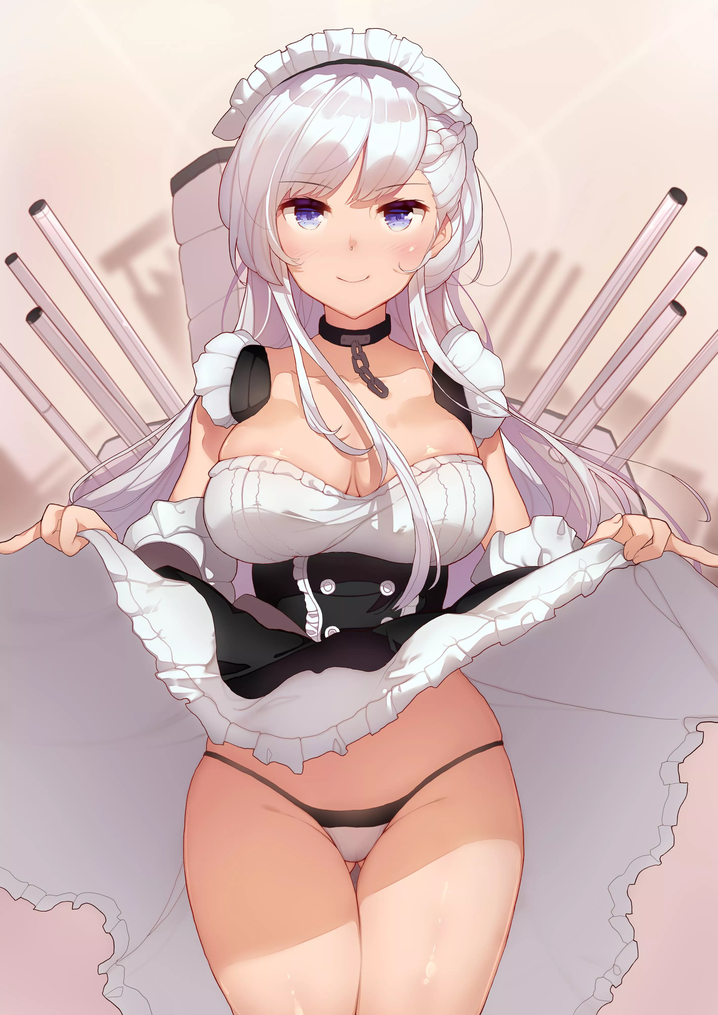 Belfast giving a flash [Azur Lane] posted by Rihonin