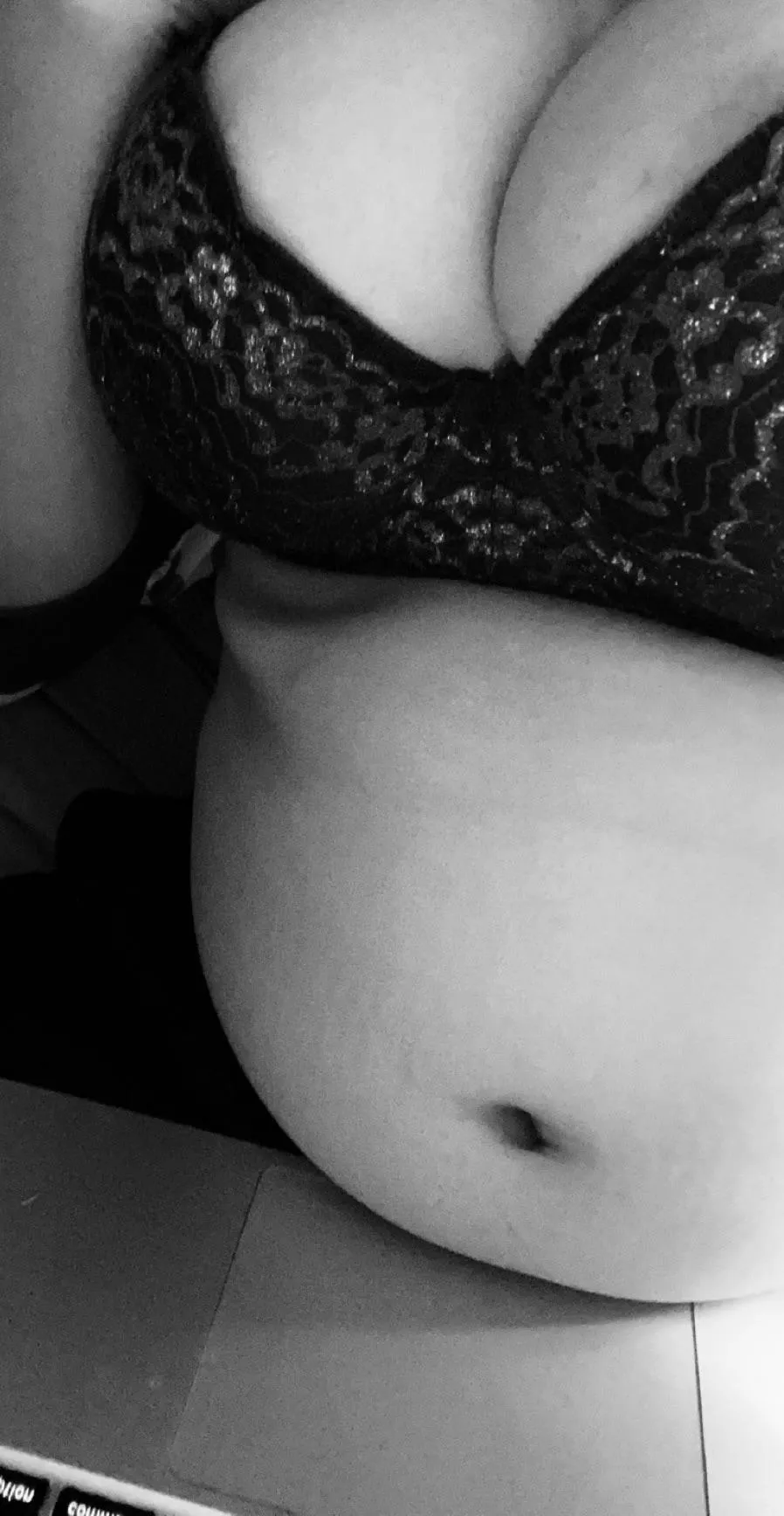 big belly touches my laptop now 🙈 posted by curvycat1222