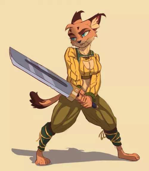 Big floppa with the big sword ~ Art by me 🍪 by Galinn-Arts