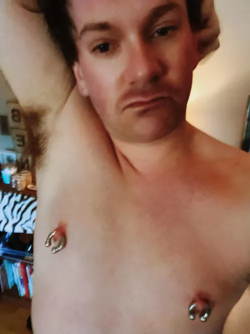 big nipple rings & hairy pits. by bnjmnsmith