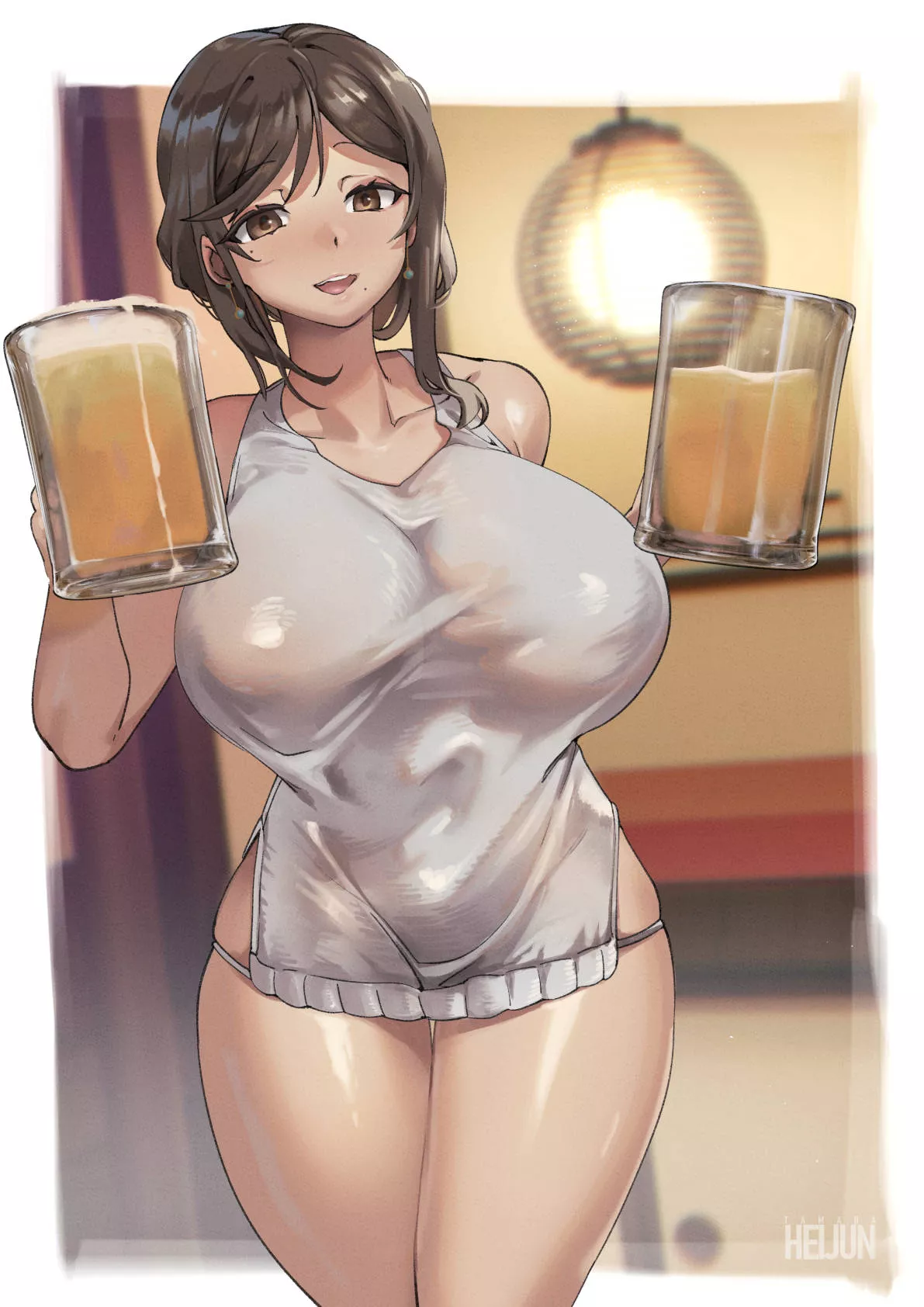 Big Sis brings beer (Tamada Heijun) posted by DazzlingPi