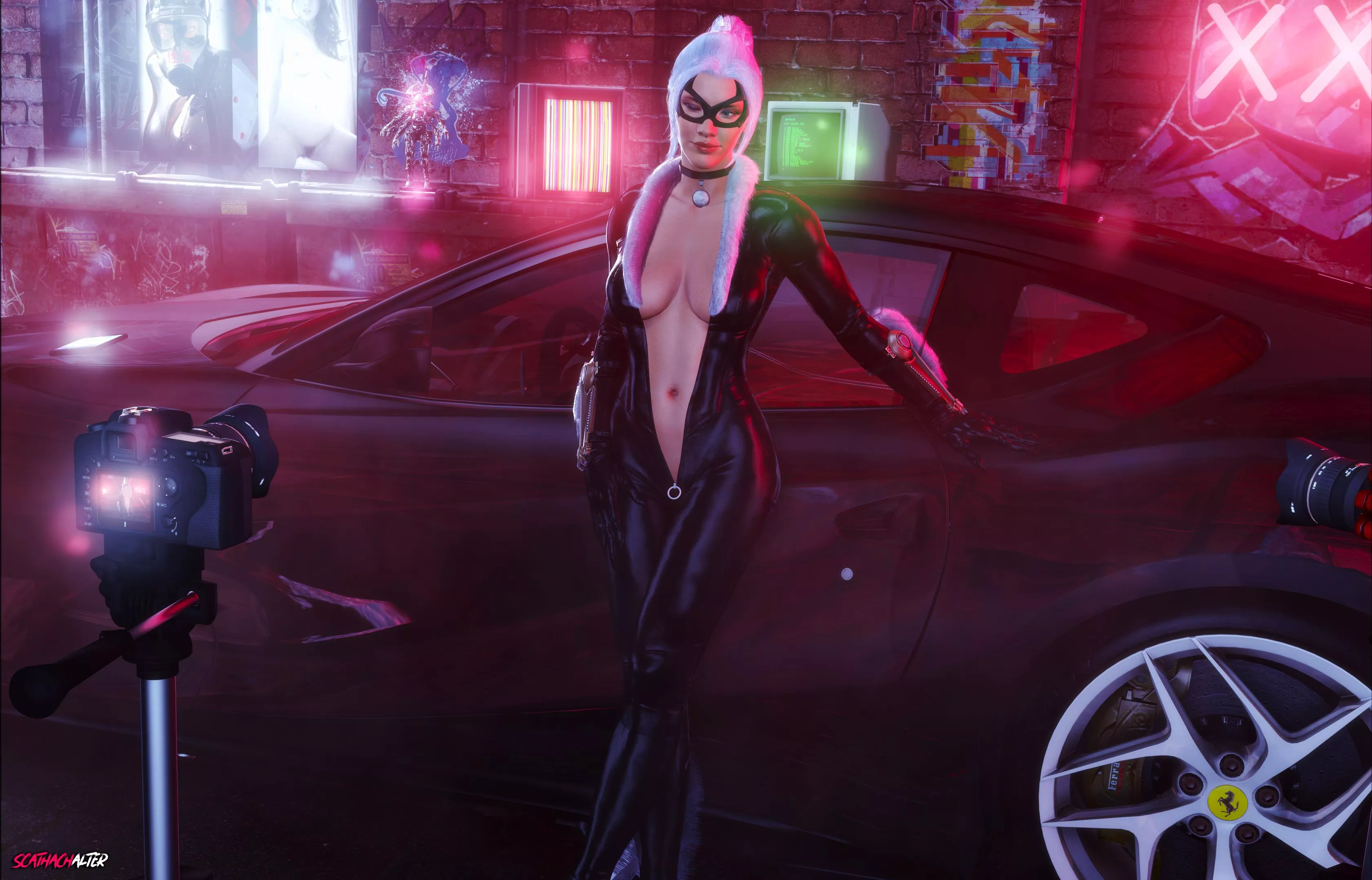 Black Cat - Cyberaesthetic (ScathachAlter) [Marvel/Spider-Man] posted by ScathachAlter_