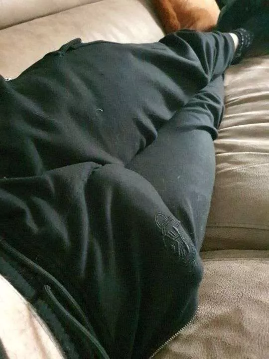 Black sweats aren't much better at hiding it than Grey ones.. posted by weemii2