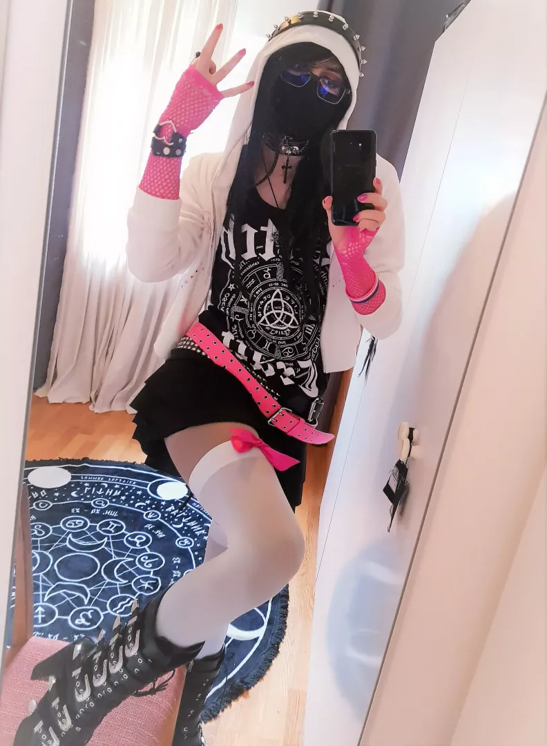 Black🖤White🤍Pink💗 Emo/Scene outfit posted by ShadowPrincessN7