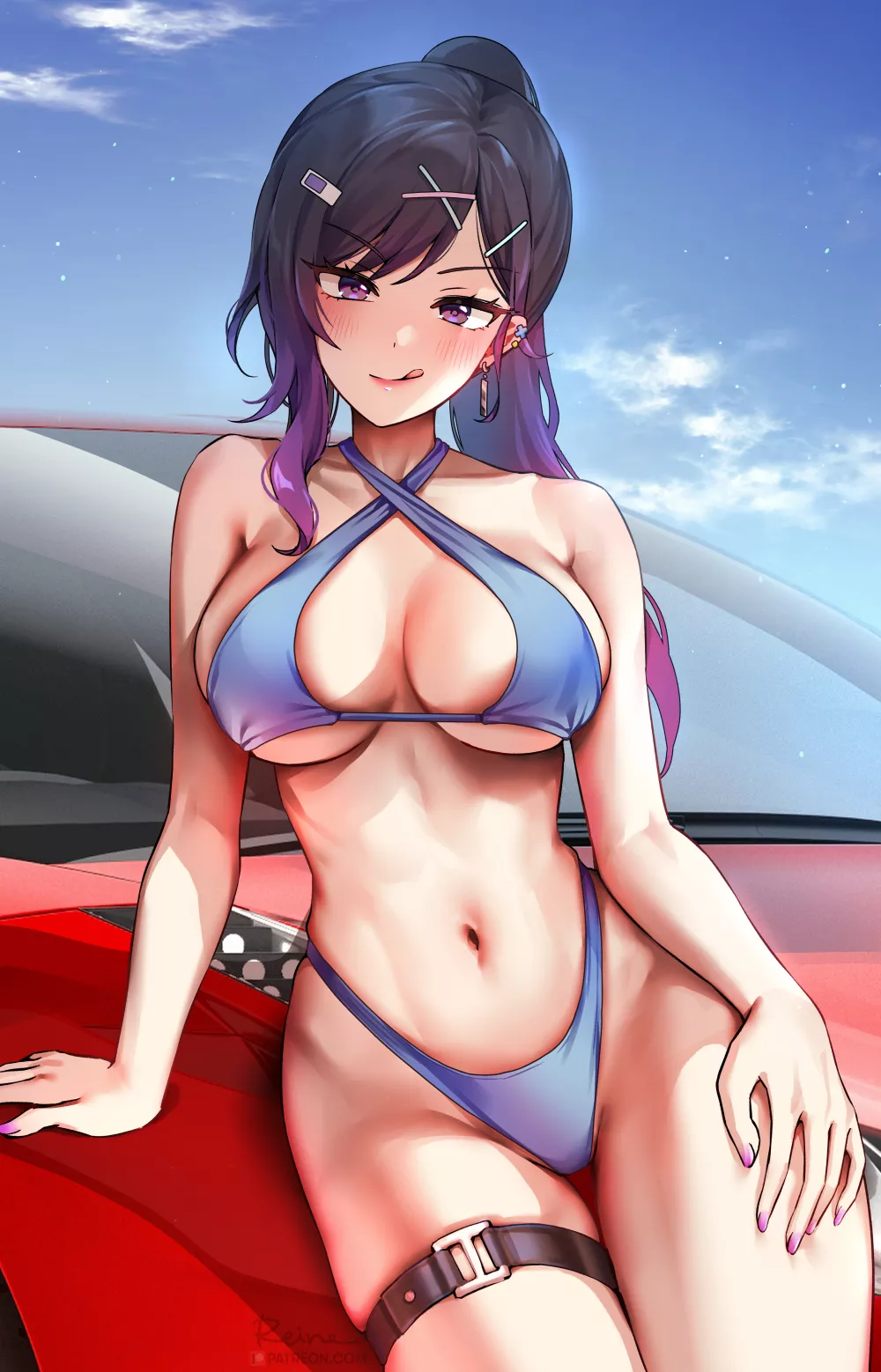 Blue Bikini Driver Liking What She Sees (Foxyreine) [Original] posted by sequence_string