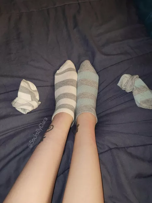 Blue or white...which do you prefer? I can't decide, I like them both! by socksbyclara