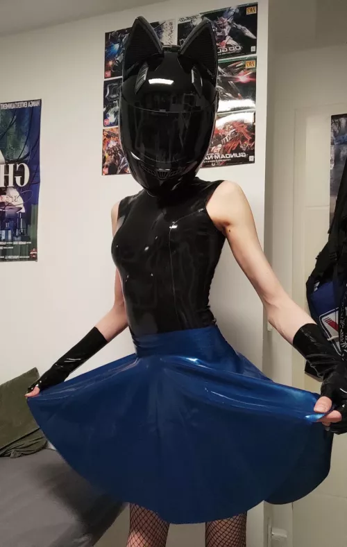 Blue Skirt Action by Curtaku