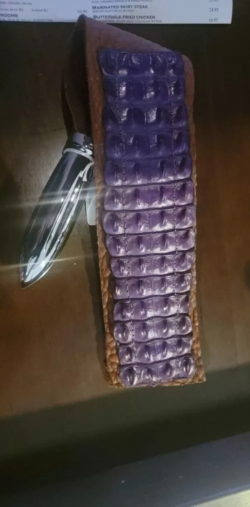 bought this beautiful buffalo🐃 and crocodile🐊 leather paddle last weekend at Exxxotica in Chicago and I love it! by gingerlarry