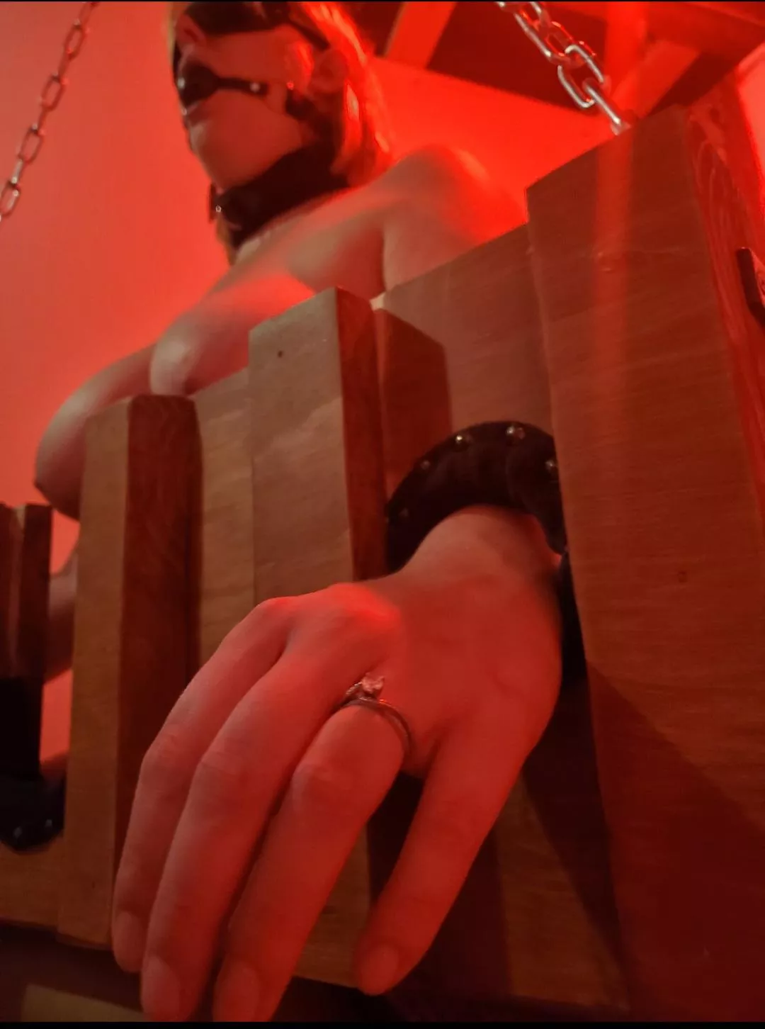 Bound in the Stocks for playtime! 😈🔒 posted by SavvySlacker