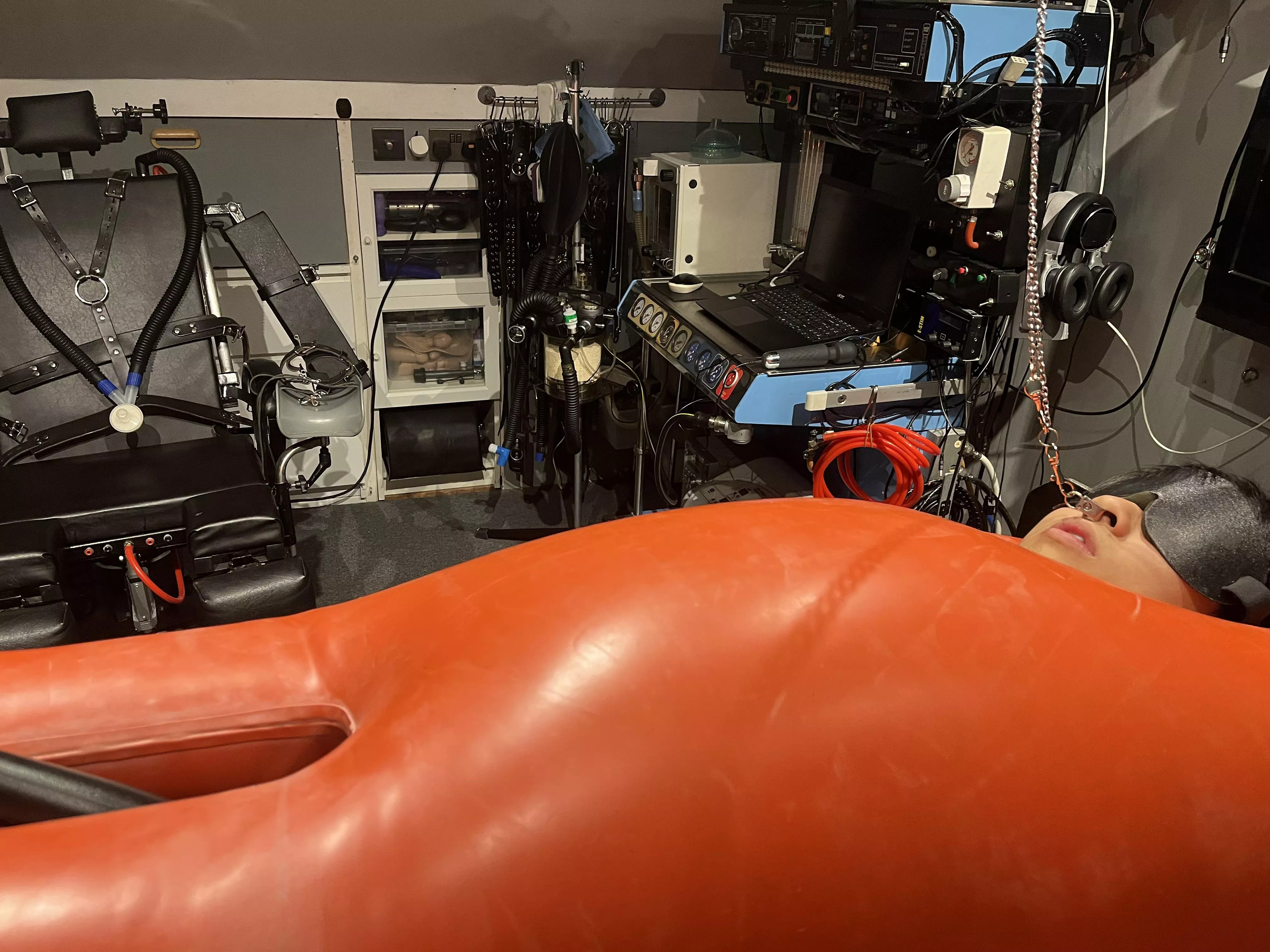 Bound up in a StudioGum inflatable sleepsack with titanium nose clamp, helpless and no way out posted by everlastingbdsm