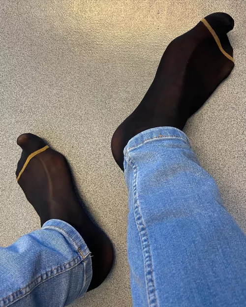 Bow down before my sweaty ultra thin black sheersockfeet and offer yourself to my GodFeet! by AustrianAlpha
