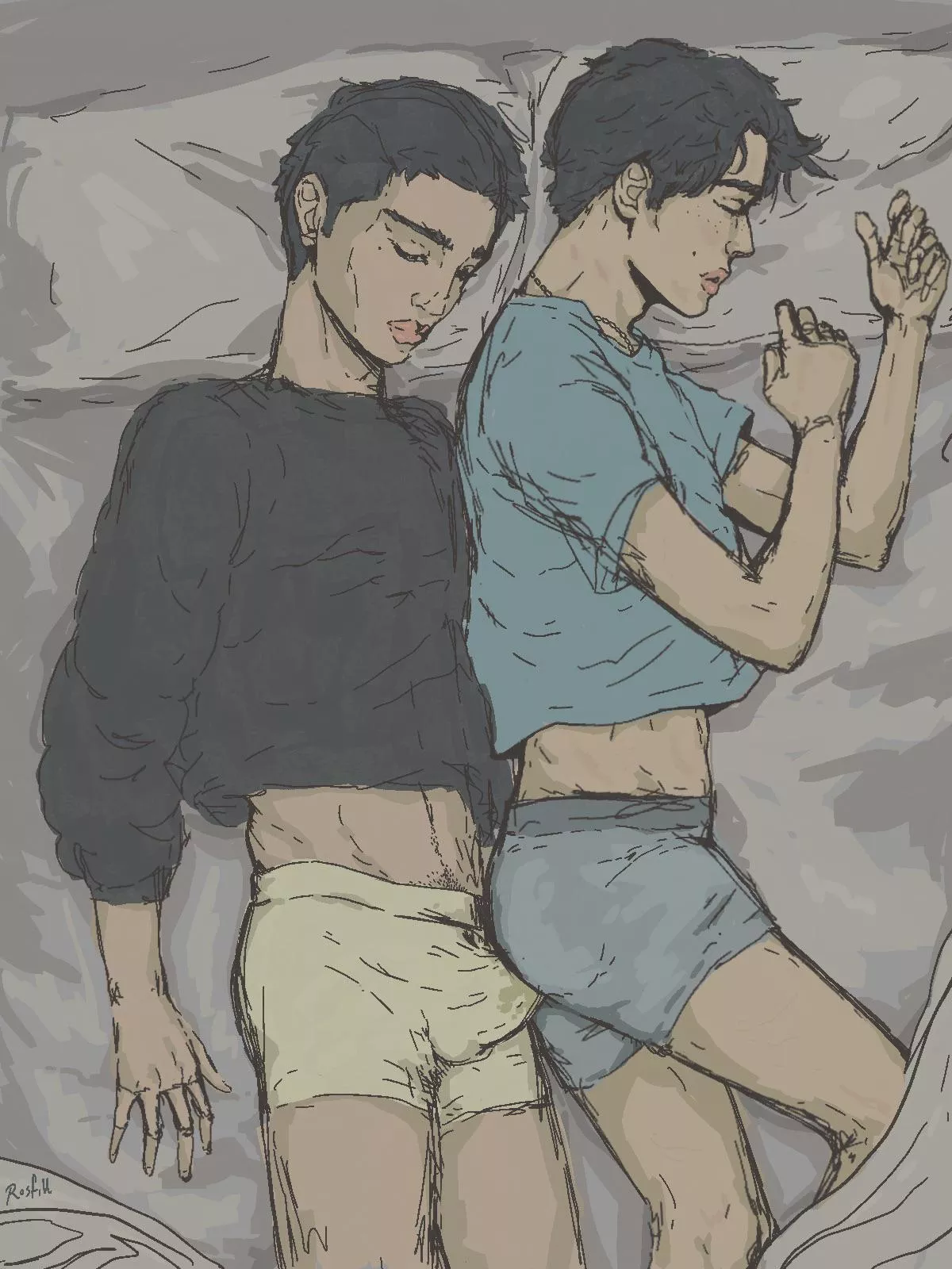 Boys are made for cuddling WIP (Rosefill) [OC] posted by rosefill