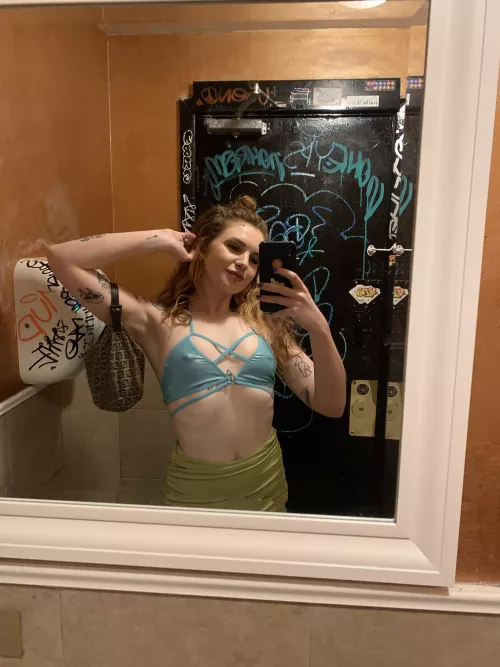 Braless at the bar by kokabyn